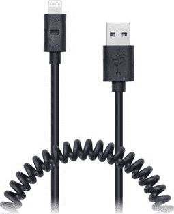 Кабел УСБ Лајтнинг Connect IT Wirez CI-682, 1.2 m, спирален, црн
