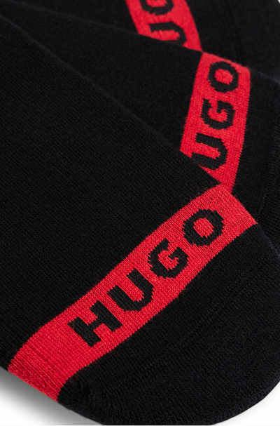 Çorape për meshkuj Hugo Boss, 3 palë, të zeza/ të kuqe