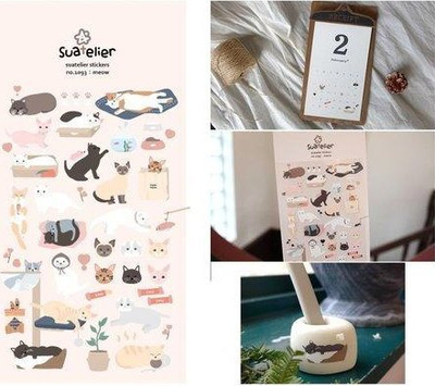 Ngjitëse dekorative Suatelier Meow 1093, 1 fletë, mace, shumëngjyrëshe