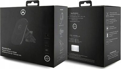 Mbajtës telefoni me karikim wireless Mercedes MEWCCGSLK, 15W, për grilë ajri dhe xham, i zi