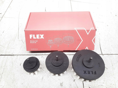 Set furçash pastrimi Flex 530875, për mandrinë stërvitje, 3 copë, i bardhë