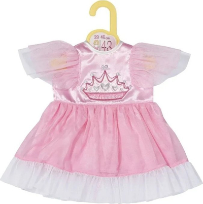 Fustan princeshë për kukulla Zapf Creation Dolly Moda, 43 cm, rozë e bardhë