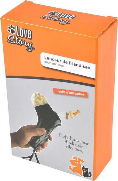 Lançues shujtash për qen Love Story, 12x12x18 cm, plastik, i zi