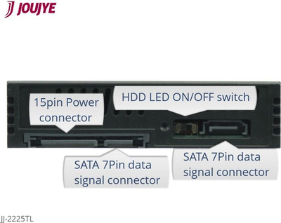 Kornizë mobile SATA Joujye JJ-2225TL, alumini, për disk HDD/SSD, e zezë