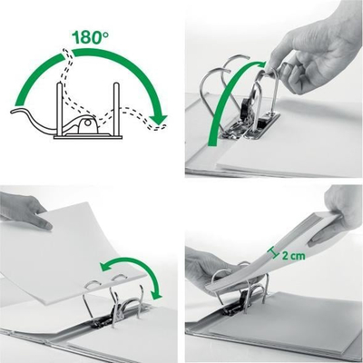 Dosje unazore Leitz Quality Binder 180° WOW, A4, shpinë e gjerë, e zezë