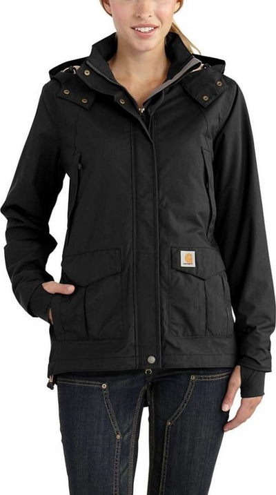 Xhaketë femrash Carhartt Shoreline, tekstili, kundër ujit, e zezë, XS