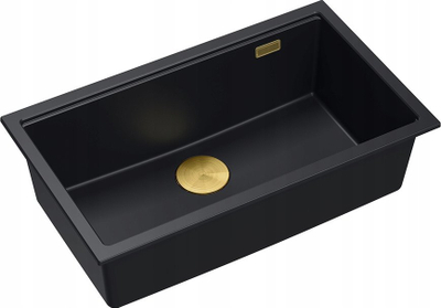 Lavaman kuzhine GraniteQ LOGAN 110, 76x44x23.5 cm, granit, montim nën banak, pure carbon