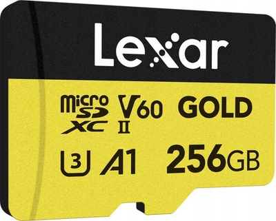 Kartë memorie Lexar microSDXC Gold Series, 256GB, UHS-II V60, e artë