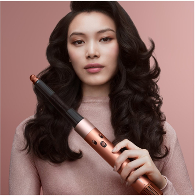 Multistyler flokësh Dyson Airwrap i.d Straight to Wavy Holiday 25, Bluetooth, për flokë të drejtë dhe me valë, bakër i zi