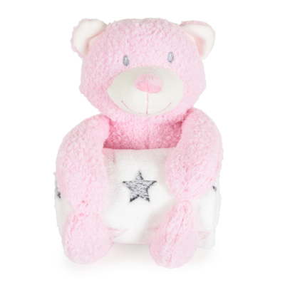 Set batanije dhe pelush Cangaroo Rory Bear, rozë
