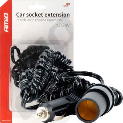 Distributori për çakmak makine AMiO 03805, 12-24V, kabllo 3m, i zi