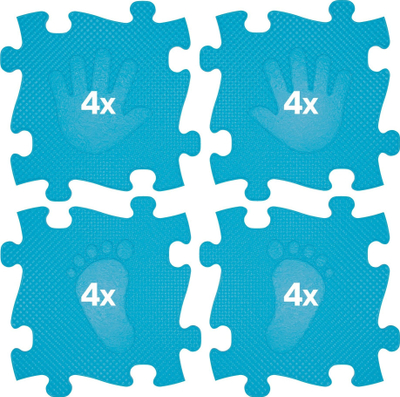 Tapet loje Askato Floor Mat Magic Set MFK-044-1, 16 elemente, blu
