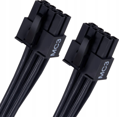 Kabllo energjie SilverStone PP14-EPS, 2x EPS 8-pin, për RTX 40, e zezë