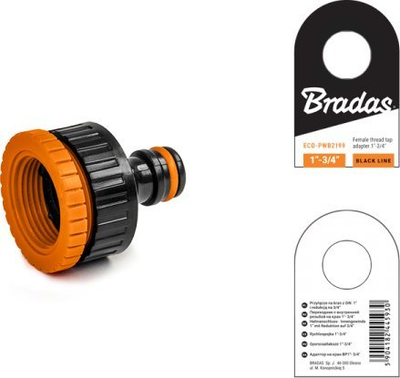 Adapter rubineti Bradas ECO PWB2199, 1" në 3/4", plastik, portokalli me të zezë