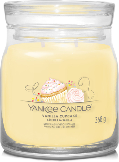 Миризлива свеќа Yankee Candle Vanilla Cupcake, Signature, 368g, стаклена тегла