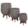 Set vazo dekorative Tryll HM4681.03, 3 copë, fiber cement me bazë druri, gri
