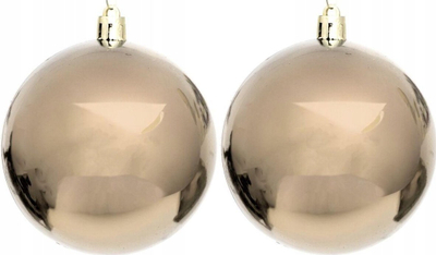 Toptha për zbukurim peme Krishtlindjesh DECORATIVE PLASTIC SAFE BAUBLE, set me 6 copë, 80mm, ngjyrë shampanjë