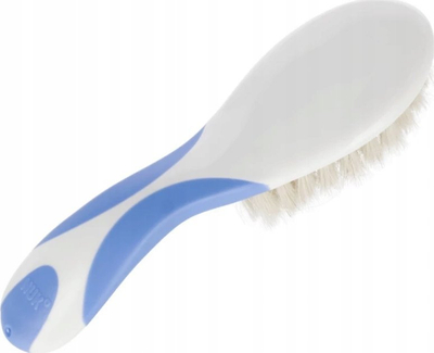 Furçë flokësh për bebe NUK Soft, me qime natyrale, blu
