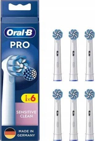 Koka резервна за четка за заби Braun Oral B Pro Sensitive Clean, сет 6 парчиња, бела