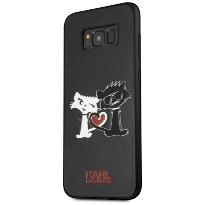 Këllëf telefoni Karl Lagerfeld Karl &amp; Choupette in Love, për Samsung Galaxy S8+, i zi