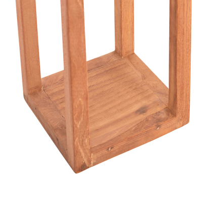 Fanar dekorativ tavoline FENT HM4583, dru teak, 15x15x30 cm, ngjyrë natyrale