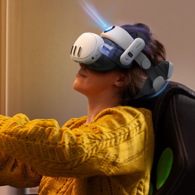 Rrip koke VR BoboVR S3 Pro, me bateri të jashtme B100, për Meta Quest 3, bardh e zi