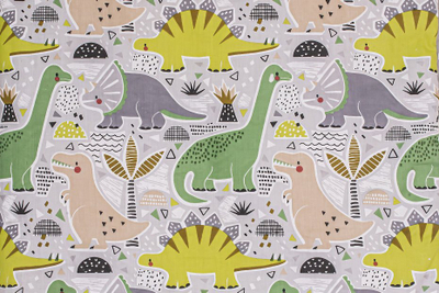 Set gjumi për kalamaj Pulp Bamboo Dinosaur, dyshek dhe batanije, shumëngjyrësh