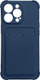 Mbulesë telefoni Hurtel Card Armor për iPhone 13 mini, silikon me xhep karte, blu navy