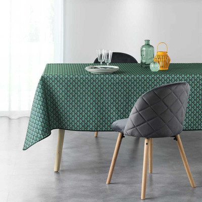 Mbulesë tavoline Art Printed Tablecloth Chic, 150x240cm, poliester, e gjelbër me motive