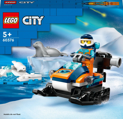 Set lodrash LEGO City Polar Explorer Motorised Toboggan 60376, 110 copa, 5+, shumëngjyrësh