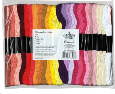 Fije qëndisje Titanum Embroidery Floss, set me 50 ngjyra, 8 m