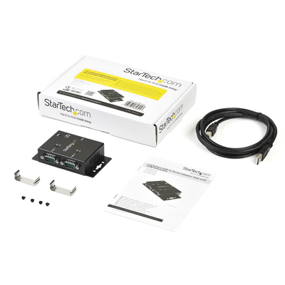Përshtatës StarTech, 2x DB9 në USB-B, RS232, me çip FTDI, i zi