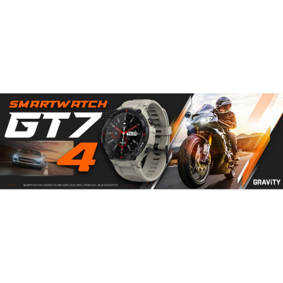 Smartwatch Gravity GT7-4, ekran 1.28", Bluetooth, gri