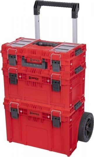 Set karrocë me kuti veglash Qbrick System PRIME Set 1, IP66, me rrota gome, e kuqe