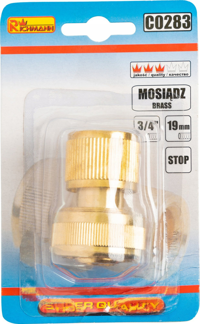 Брз градинарски конектор Richmann C0283, 3/4", со стоп вентил, бронза