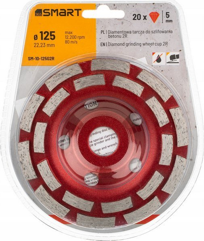 Rrotë bluarëse diamanti Smart SM-10-125G2R, 125mm, për beton dhe gur, gri