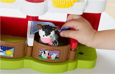 Set loje Fisher Price Little People Farm, fermë ndërvepruese me drita edhe zhurma, ngjyrë e kuqe