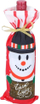 Кеса за подарок за шише Christmas Bag For Bottle Snowman, пластична, дизајн со снешко, повеќебојна