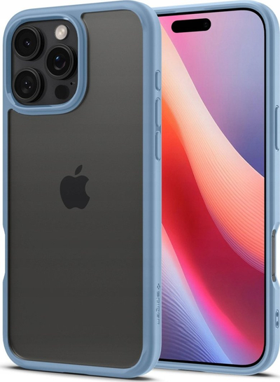 Futrollë telefoni Spigen Crystal Hybrid, për iPhone 16 Pro Max 6.9", transparente, blu sierra