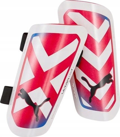 Mbrojtëse futbolli Puma Ultra Light Strap M 30875 05, me rripa, të kuqe e të bardha