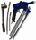 Set pompë yndyre pneumatike dhe manuale Adler AD-295, 500 ml, për fishekë 400 ml, blu argjendtë