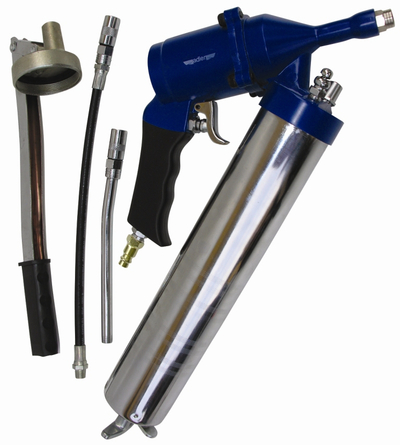 Set pompë yndyre pneumatike dhe manuale Adler AD-295, 500 ml, për fishekë 400 ml, blu argjendtë