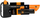 Sëpatë universale Fiskars X7, 35.5cm, 0.47kg, portokalli