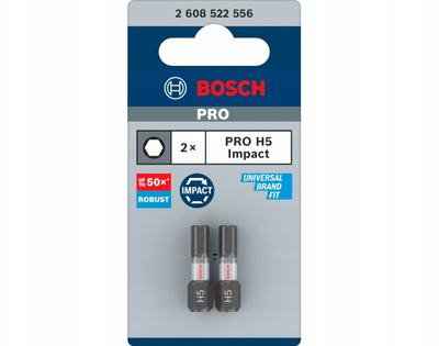 Set bitash kaçavide Bosch Pro, H5 5mm, 25mm, pako me 2 copa