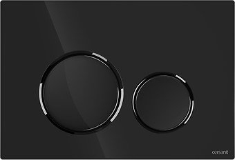 Buton shkarkimi Cersanit Luna, plastik, me shkëlqim, gun metal
