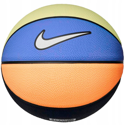Top basketbolli Nike Swoosh Skills, 100% gomë, për mrena edhe jashtë, blu portokalli e zi