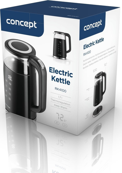 Çajnik elektrik Concept RK4100, 1.7L, rregullim temperature, gri