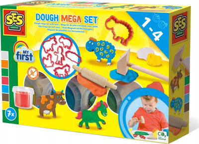 Set plasteline SES Creative My First Dough Mega Set, me mjete, shumëngjyrësh