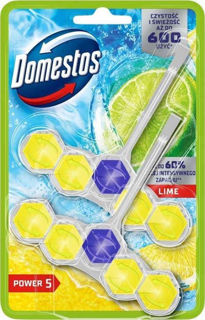 Bllok tualeti Domestos Power 5 Lime, aromë lime, set 2 copë