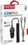 Karikues makine ProMate PowerDrive 33PDCI, 33W, USB C PD dhe USB A, i zi